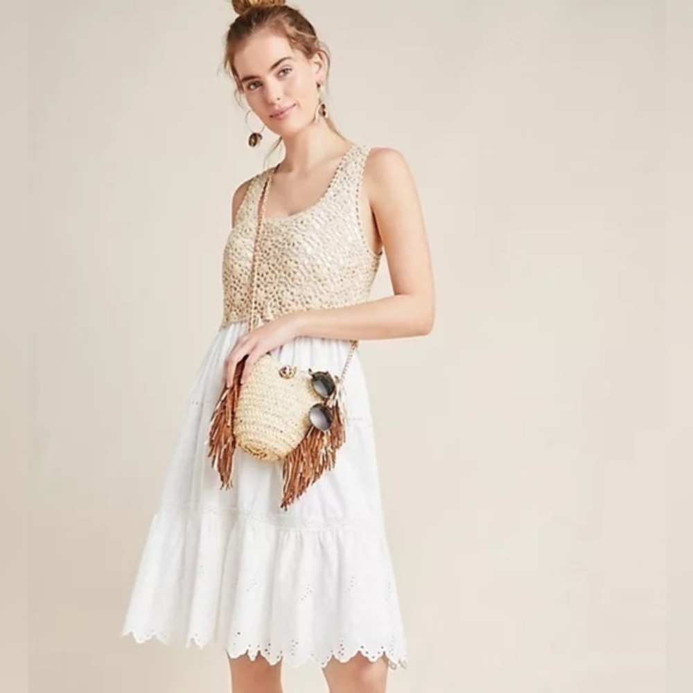 Anthropologie Beckett Crochet Eyelet Dress NWOT